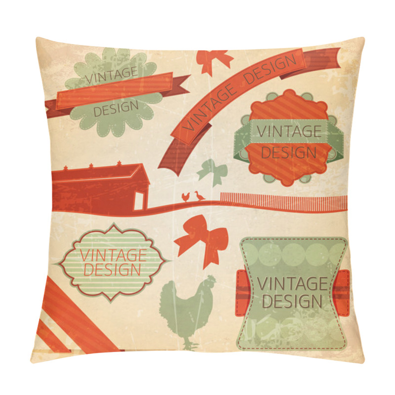 Personality  Vector set of retro labels pillow covers