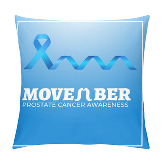 Personality  Movember Prostate Cancer Awareness Ribbon On Blue Background For Pillow Covers