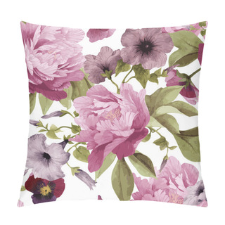 Personality  Pattern With Pansy, Convolvulus And Peonies Pillow Covers