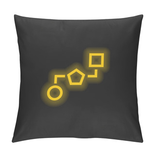 Personality  Block Schemes Of Three Geometric Shapes Connected By Lines Yellow Glowing Neon Icon Pillow Covers
