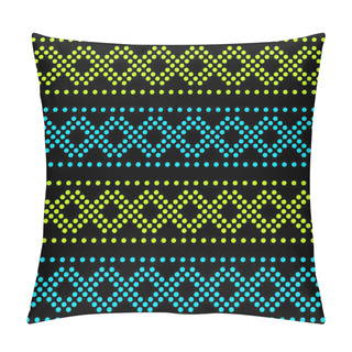 Personality  Abstract Seamless Geometric Striped Pattern With Ornament Of Pol Pillow Covers