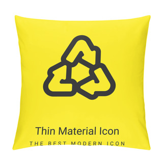 Personality  Arrows Recycling Triangle Outline Minimal Bright Yellow Material Icon Pillow Covers