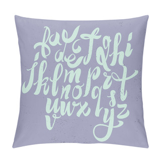 Personality  Hand Drawn Vintage Brush Script. Artistic Lowercase Letters. Alp Pillow Covers