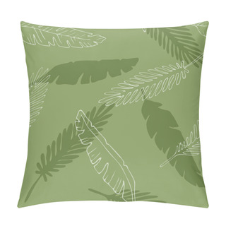 Personality  Seamless Pattern Leaves Of Palm Tree Pillow Covers