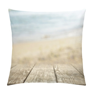 Personality  Wooden Desk On Sea  Pillow Covers