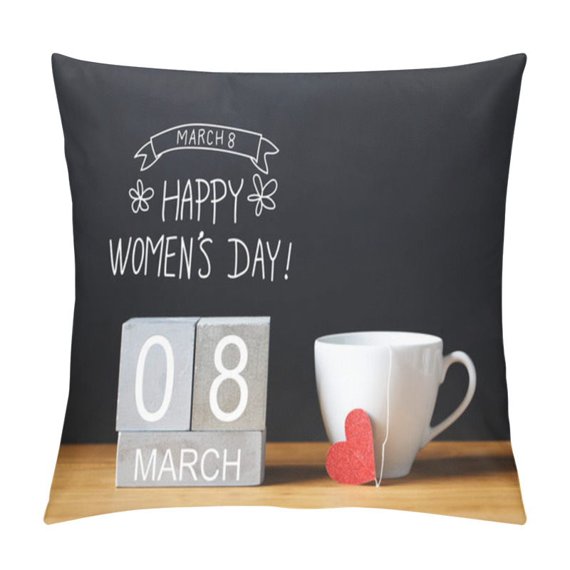 Personality  Women Day Message With Cup Pillow Covers