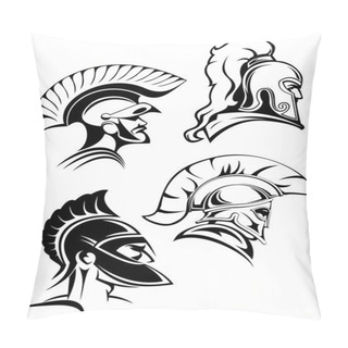 Personality  Outline Spartan Warriors Or Gladiators Heads Pillow Covers