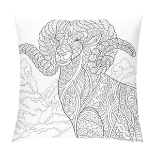 Personality  Zentangle Stylized Goat Pillow Covers