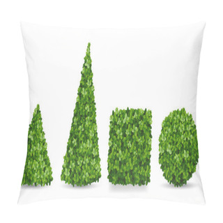Personality  Boxwood Shrubs Of Different Topiary Forms Pillow Covers