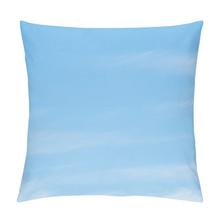 Personality  Soft Clouds. Beautiful Sky Background. Blue Sky With White Clouds. Clear Day And Good Weather. Pillow Covers