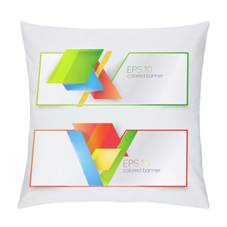 Personality  Abstract Colored Banners. Vector Illustration. Pillow Covers
