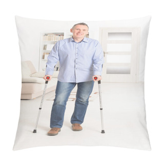 Personality  Man With Crutches Pillow Covers