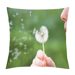 Personality  Girl Blowing Dandelion Pillow Covers