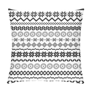 Personality  Ethnic Pattern Motifs - Black And White Pillow Covers