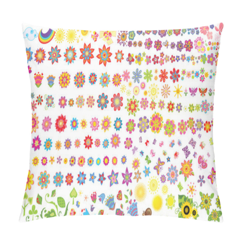 Personality  Summer flowers, sun and butterflies pillow covers