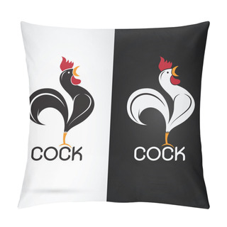 Personality  Vector Image Of A Cock Design On White Background And Black Back Pillow Covers