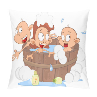 Personality  Little Children In Bathroom Pillow Covers