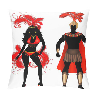 Personality  Couple For Carnival Costume Silhouettes Pillow Covers