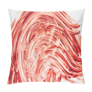 Personality  Top View Of Smeared Blood With Hand Print On White Surface Pillow Covers