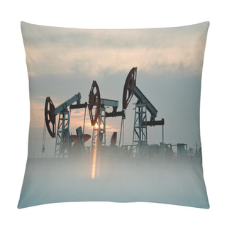Personality  Russian Oil And Gus Production. Rigs On The Oilfield Pillow Covers