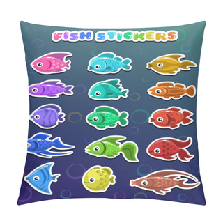 Personality  Funny Colorful Fish Stickers Pillow Covers
