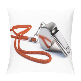 Personality  Metal Whistle Isolated On White Pillow Covers