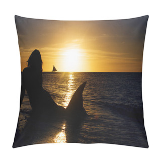 Personality  Mermaid On Tropical Sea Background Pillow Covers