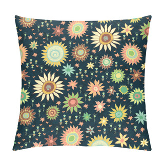 Personality  Seamless Pattern With Ornate Bright Flowers Pillow Covers