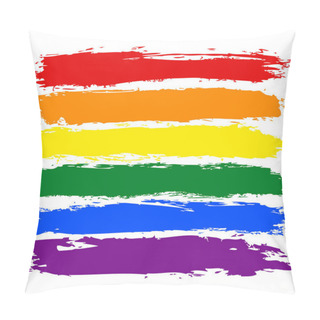 Personality  Brush Stroke Rainbow Flag LGBT Movement Pillow Covers