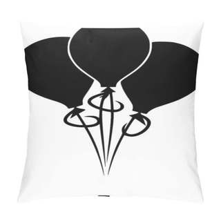 Personality  Balloons - Black And White Vector Illustration Pillow Covers