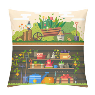 Personality  Spring And Summer. Work In The Garden Pillow Covers