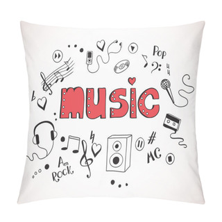 Personality  Background With Music Elements Pillow Covers