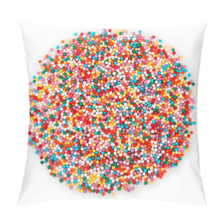 Personality  Round Heap Of Colorful Sprinkles For Baking, Isolated On White B Pillow Covers