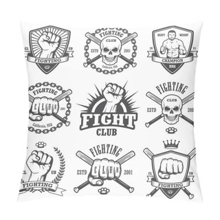 Personality  Set Of Cool Fighting Club Emblems. Pillow Covers