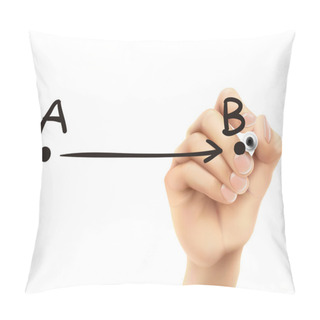 Personality  Point A To B Drawn By 3d Hand  Pillow Covers