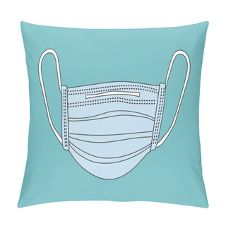 Personality  Hand Draw Vector Of Surgical Mask To Protect Dust And Virus Pillow Covers