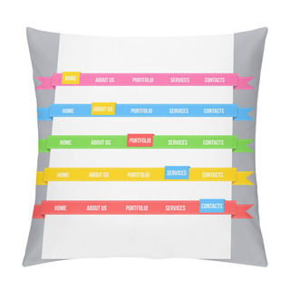 Personality  Web Design Template Elements With Icons Set Pillow Covers