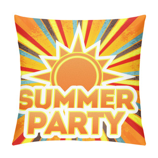 Personality  Vintage Summer Poster Vector Illustration   Pillow Covers