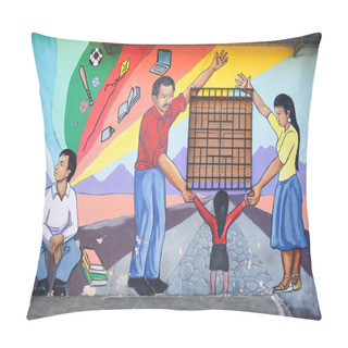Personality  Mural On A House At Ataco In El Salvador Pillow Covers