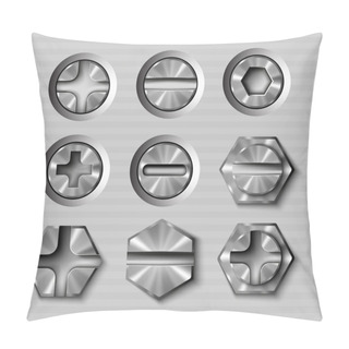 Personality  Metal Bolts And Screws Pillow Covers