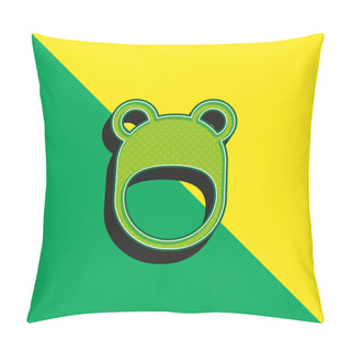 Personality  Bear Hat Green And Yellow Modern 3d Vector Icon Logo Pillow Covers