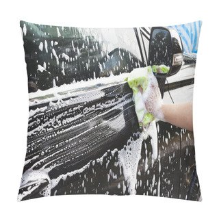 Personality  Hands Hold Sponge For Washing Car Pillow Covers