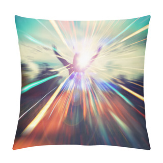 Personality  Young Girl Spreading Hands With Joy And Inspiration Facing The Sun,sun Greeting,freedom Concept,bird Flying Above Sign Of Freedom And Liberty Pillow Covers