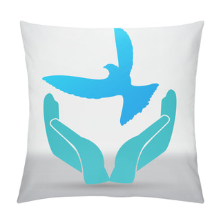 Personality  Dove In Hands Symbol Pillow Covers