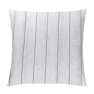 Personality  Wooden Fence Planks Background Painted In White Pillow Covers
