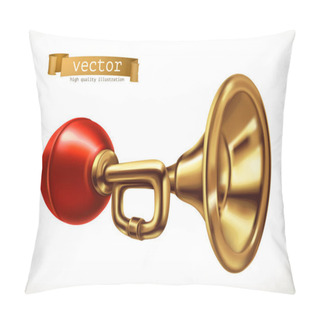 Personality  Vehicle Horn. 3d Vector Icon Pillow Covers