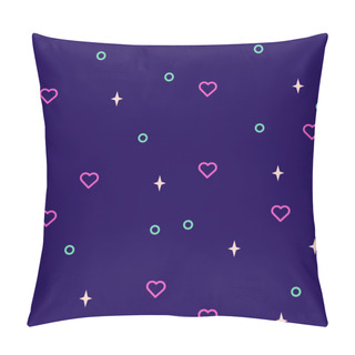 Personality  Valentines Icon Hearts And Shapes Seamless Vector Pattern. Pillow Covers