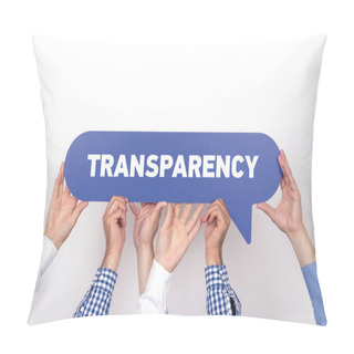 Personality  People Holding Written Speech Bubble Pillow Covers