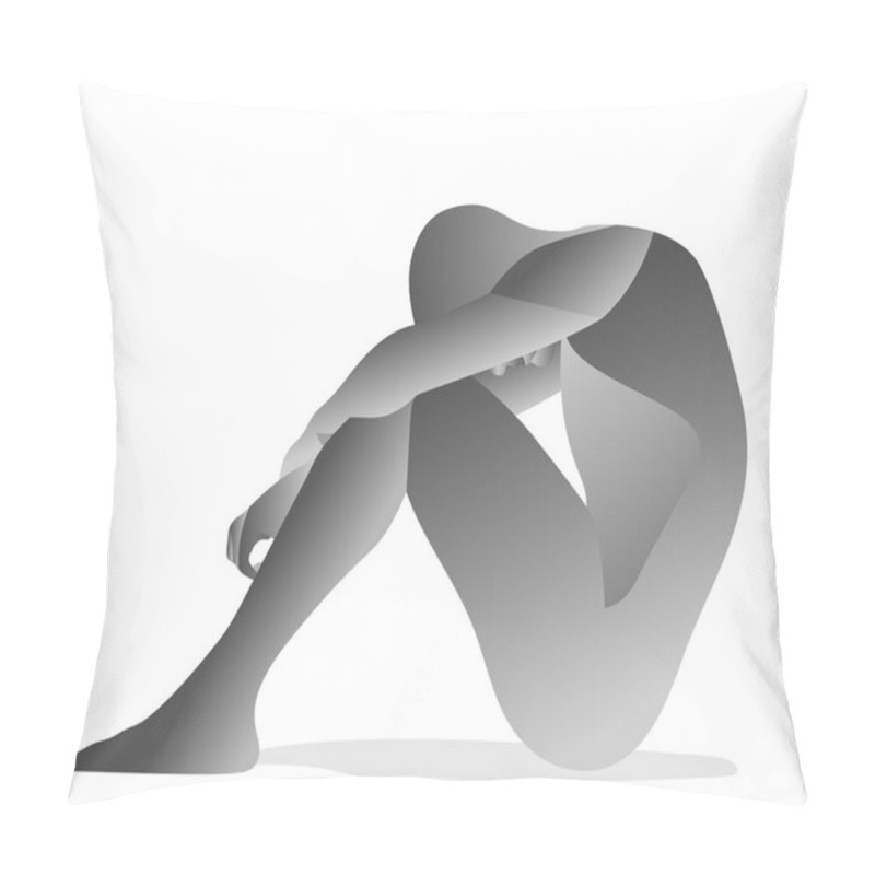 Personality  Very Tired Man Sitting Vector Pillow Covers