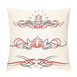 Personality  Pinstriping Flourish Vector Ornaments Set Pillow Covers